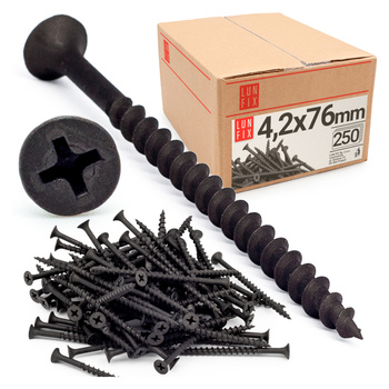 Vruty do sádrokartonu 4,2x76 do dřeva 250ks.