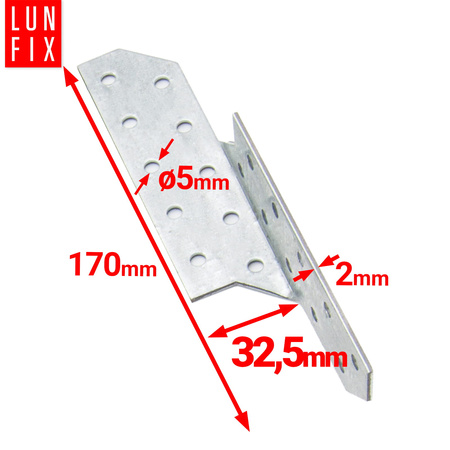 Spojka krokev/vaznice LK2 170x32,5 mm PRAVÁ 50ks.