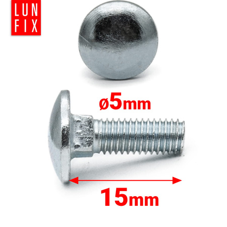 Vrátový šroub M5x15mm pozinkovaný