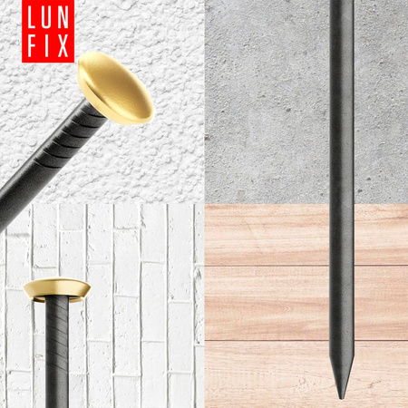 Ozdobné hřebíky na obrázky 2×40 mm zlatá široká hlavička 30 ks