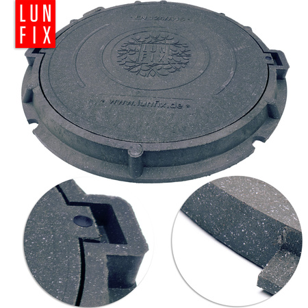 Poklop šachty, víko DN 600 mm, 60 cm, černý A15 1,5 t