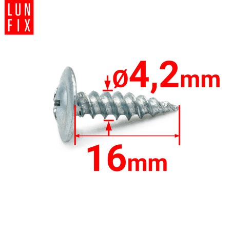 Samovrtný vrut s podložkovou hlavou 4,2x16 do kovu WPC 100ks.