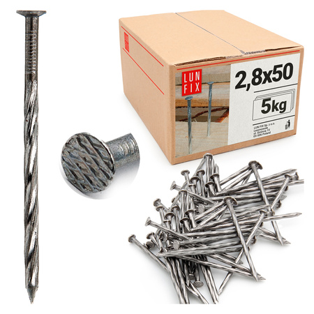 Šroubové hřebíky 2,8 x 50 mm 2" černý 5 kg