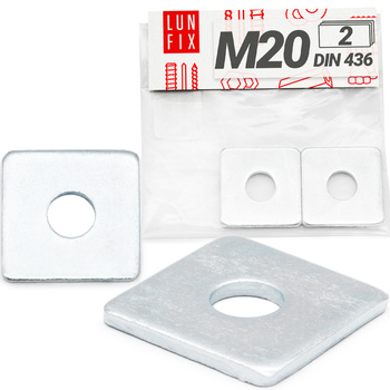 Pozinkovaná čtyřhranná podložka M20 60x60x5mm 2 ks