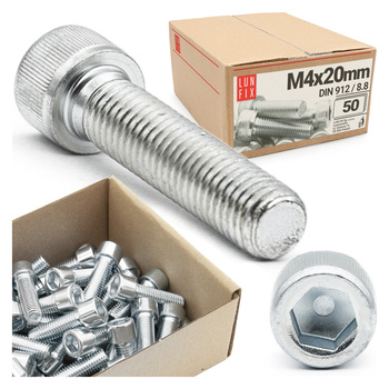 Šroub s válcovou hlavou M4x20 vnitřní šestihran DIN912 třída 8,8 50ks