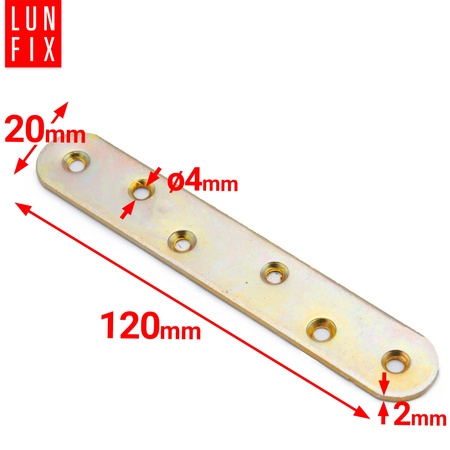 Nábytková spojka 120x20x2 LR5 20 ks.