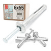 Kovové hmoždinky natloukací 6x65 100ks.