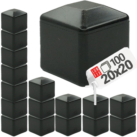 Čepička PVC na sloupek 20x20 mm černá 100ks.