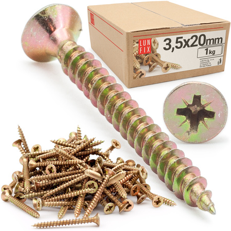 Vrut se zápustnou do dřeva a dřevotřísky 3,5x20 1kg