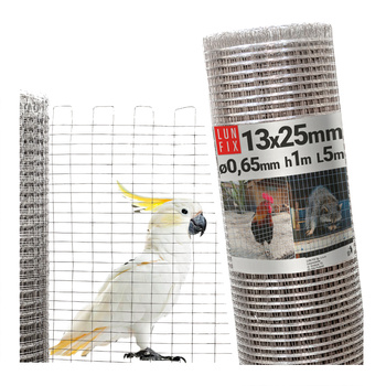 Svařované chovatelské pletivo oko 13x25 drát 0,65mm pozinkované h1m role 1m