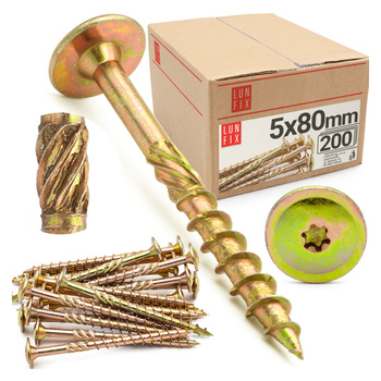 Tesařský talířový vrut 5x80 do dřeva WKCP 200ks.
