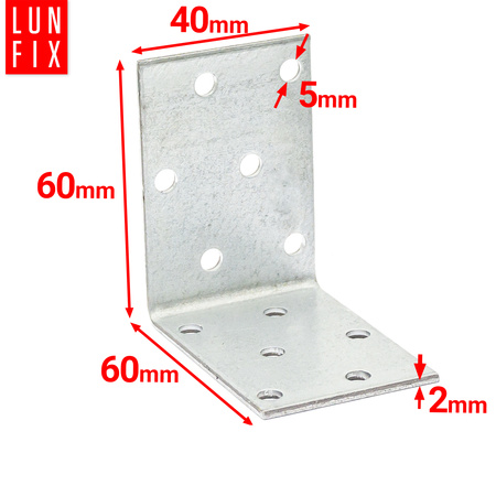 Montážní úhelník 60x60x40x2 KM7 10ks.