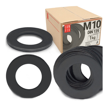 Plochá podložka M10 černý pozink DIN125 1kg