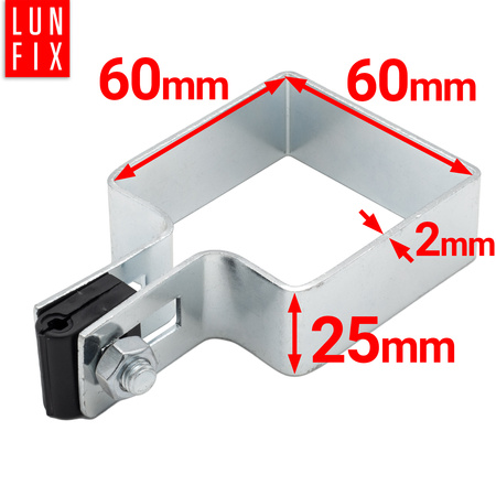 Příchytka plotového panelu koncová 60x60mm stříbrná