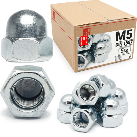 Klobouková matice M5 DIN1587 pozinkovaná 5 kg