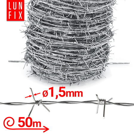 Ostnatý drát v roli 50m fi 1,5mm dvoužilový