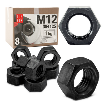 Šestihranná matice M12 černý pozink DIN934 třída 8 1kg