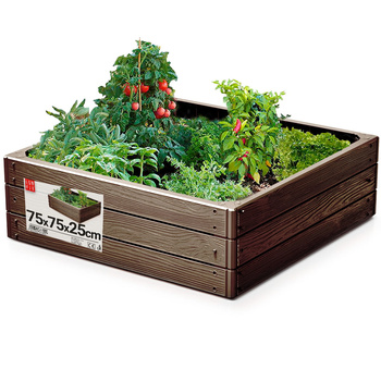 Zahradní záhon 75x75x25cm rustikální pro zeleninu