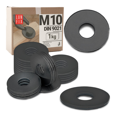 Velkoplošná podložka M10 černý pozink DIN9021 1kg