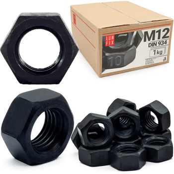 Šestihranná matice M12 DIN 934 třída 10 černá 1kg