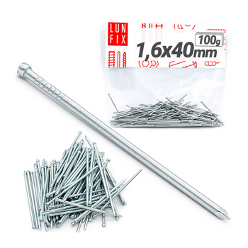 Hřebíky kolářské 1,6x40mm stříbrné pozinkované 100g