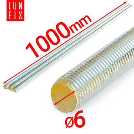 Závitová tyč M6 pozinkovaná 1000 mm 8.8 1 ks.