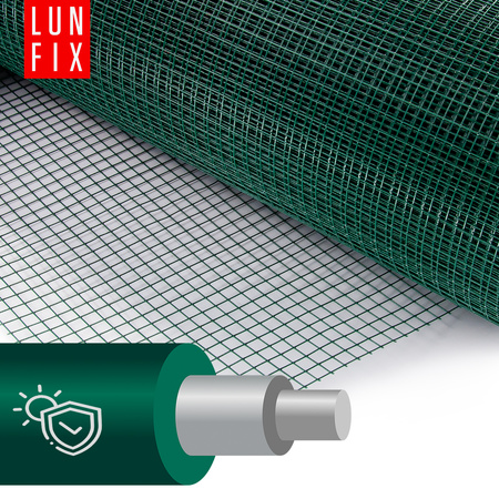 Poplastované čtyřhranné zelené pletivo oko 13x13 fi1,2mm h1m role 25m