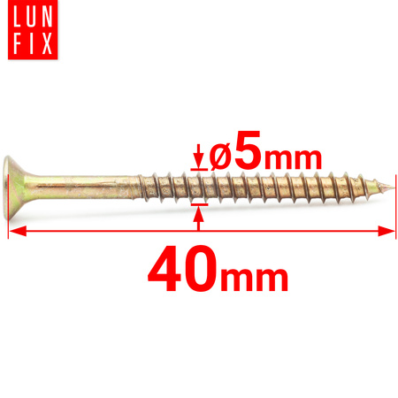 Vrut se zápustnou do dřeva a dřevotřísky 5x40 500ks.