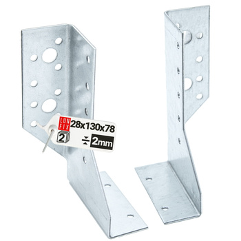 Závěs trámu 28x130 mm spojovací botka PRAVÁ + LEVÁ