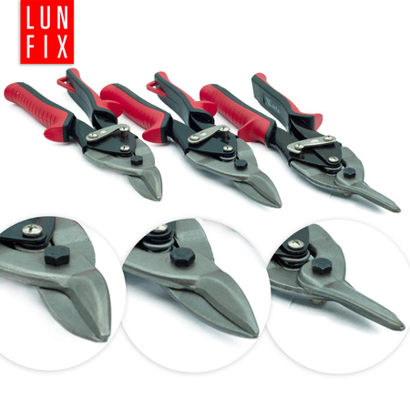 Nůžky na kov a plech 250mm levé pravé rovné 3ks