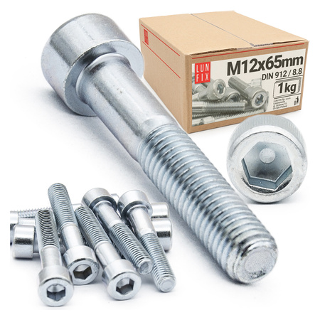 Šroub s válcovou hlavou M12x65 vnitřní šestihran DIN912 třída 8,8 1kg