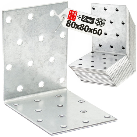 Montážní úhelník 80x80x60x2 KM12 20ks.