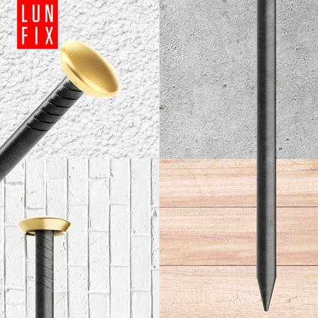 Ozdobné hřebíky na obrázky 2×40 mm zlatá široká hlavička 100 ks