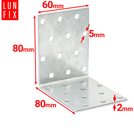 Montážní úhelník 80x80x60x2 KM12 20ks.