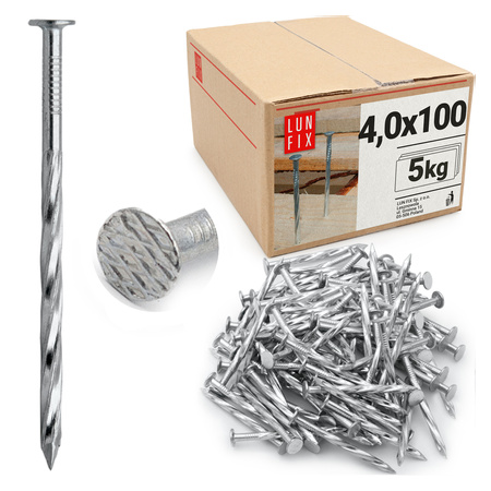 Šroubové hřebíky 4x100 mm 4" pozinkované 5 kg