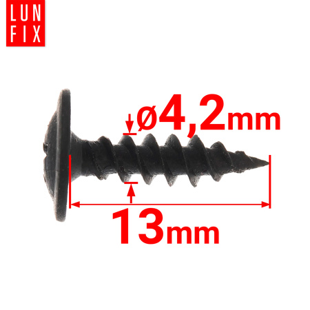 Šrouby na kov černé 4,2x13 s talířovou hlavou 100ks.