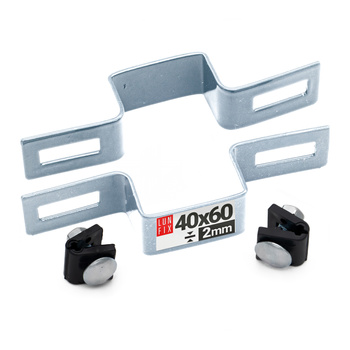 Příchytka plotového panelu průběžná 40x60mm stříbrná