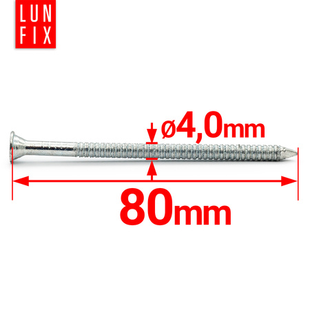 Konvexní hřebíky 4x80 mm 3" pozinkované 1kg