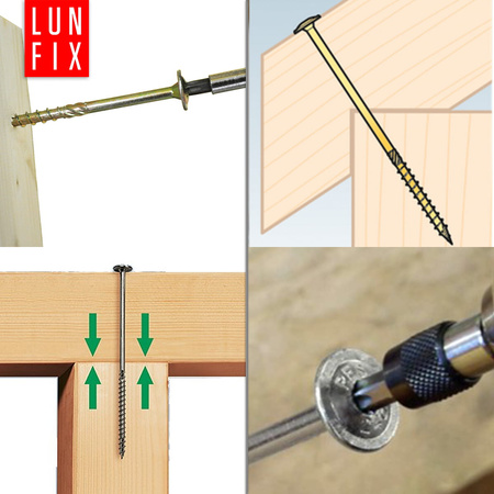 Tesařský talířový vrut 10x340 do dřeva WKCP 1ks.