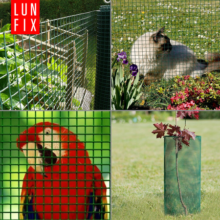 Poplastované čtyřhranné zelené pletivo oko 13x13 fi1,2mm h1m role 25m