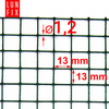 Poplastované čtyřhranné zelené pletivo oko 13x13 fi1,2mm h1m role 25m