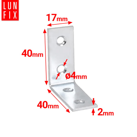 Úzký úhelník 40x40x17x2,0 KW3 50ks.