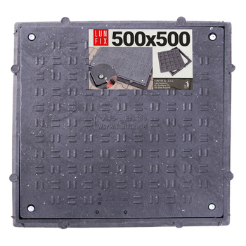 Poklop šachty, víko 50x50 cm, černý