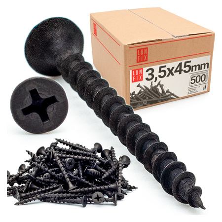 Vruty do sádrokartonu 3,5x45 do dřeva 500ks.