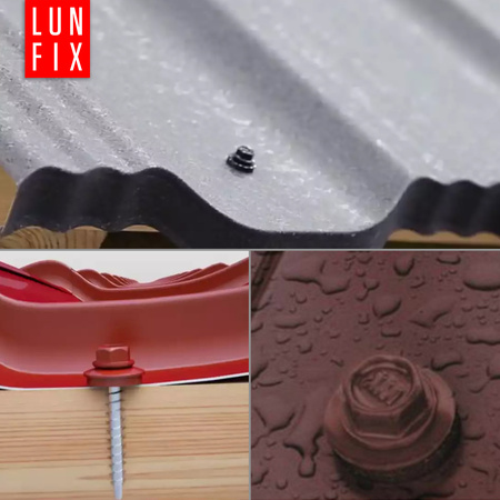 Samořezný vrut do plechu 4,8x25 červený RAL 3011 250ks.