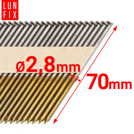 Hřebíky do hřebíkovačky 70mm 2,8x70 hladké na papíře černé 3000ks.