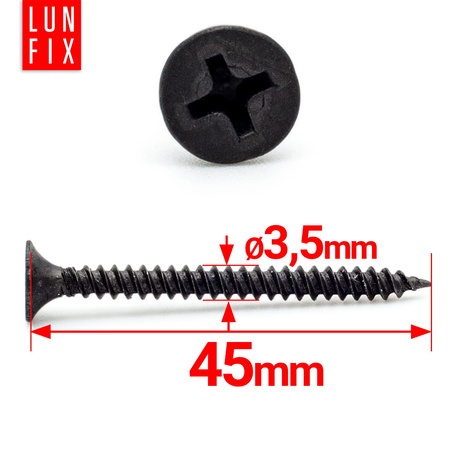 Vrut do sádrokartonu 3,5x45 na kov a CD profily 500ks.