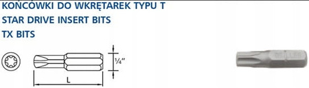 Bit pro šroubovák TORX 10 Tx10 25mm