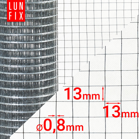 Siatka zgrzew 13*13 fi 0,8 OC ***h/0,5m*** (1mb)