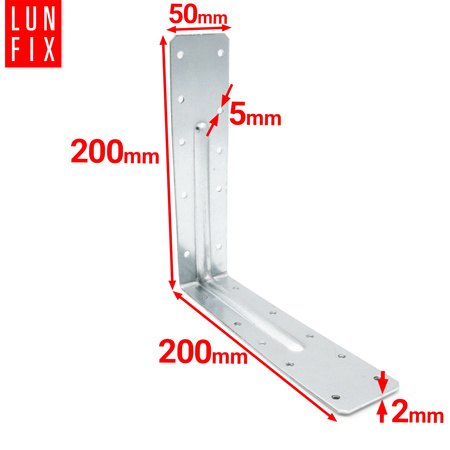 Úhelník s prolisem KPL7 lehký 200x200x50x2,0 1 ks.
